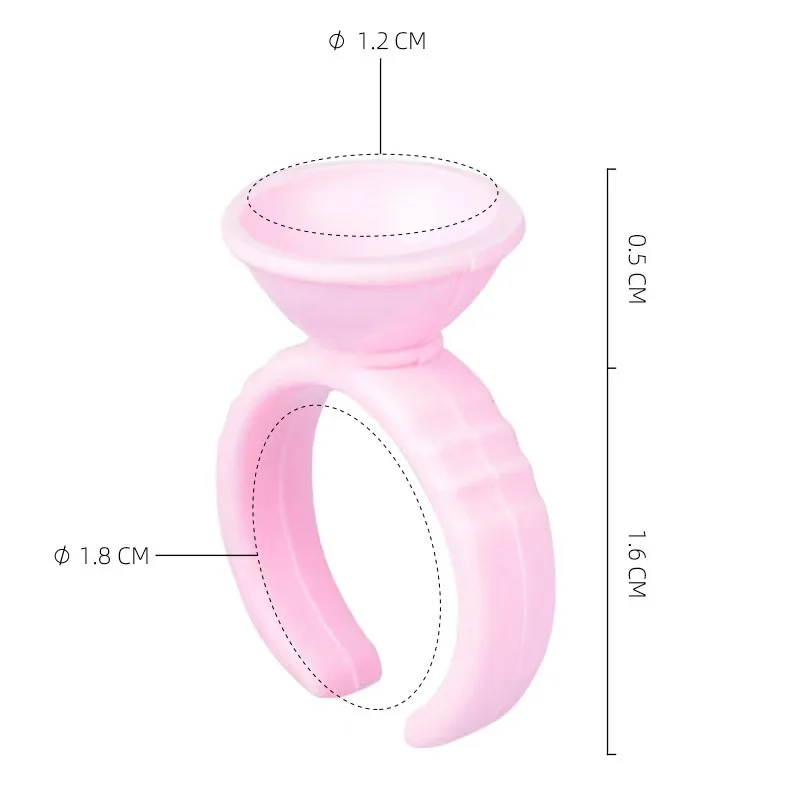 Factory Price one second flowering glue holder pink plastic glue rings for eyelash extensions