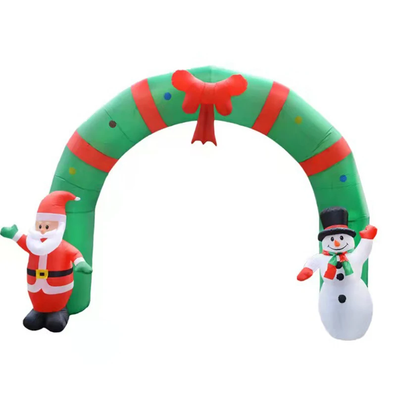 2023 Christmas Decorations 3.1m Inflatable Santa Snowman Inflatable Large Outdoor Christmas Light Arch for Yard Mall Decor