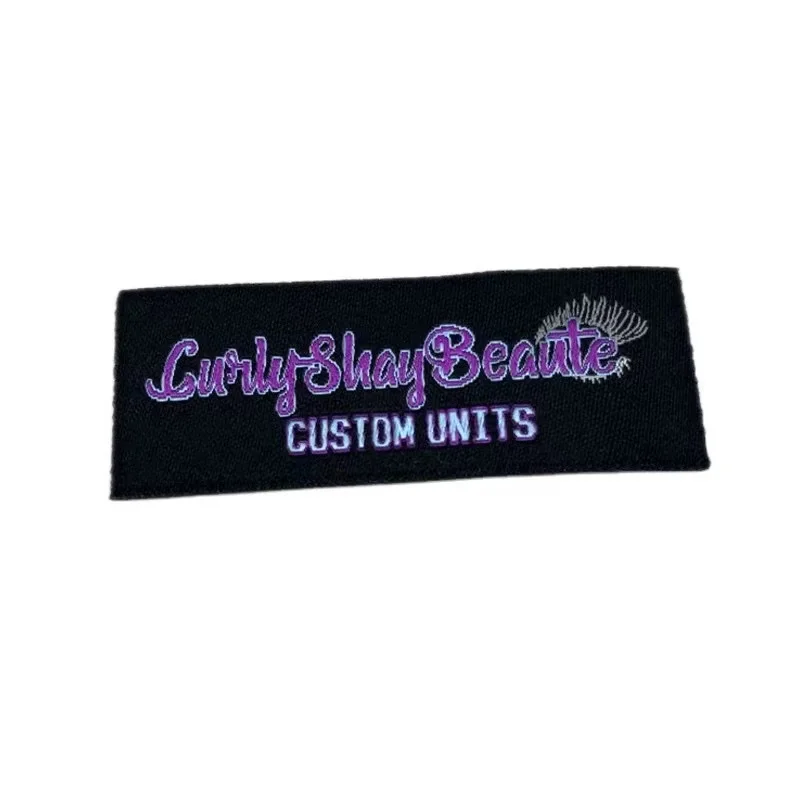 Custom Damask Woven Labels Clothing Tag Neck End Folded Garment Labels Woven Label Iron On