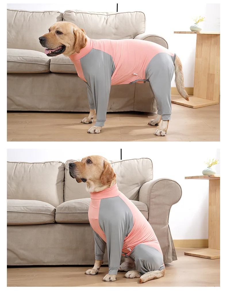 Wholesale Luxury  Pet clothing Suitable for Large dogs  breathable all-inclusive Anti-hair four-legged design dog coat dog suit