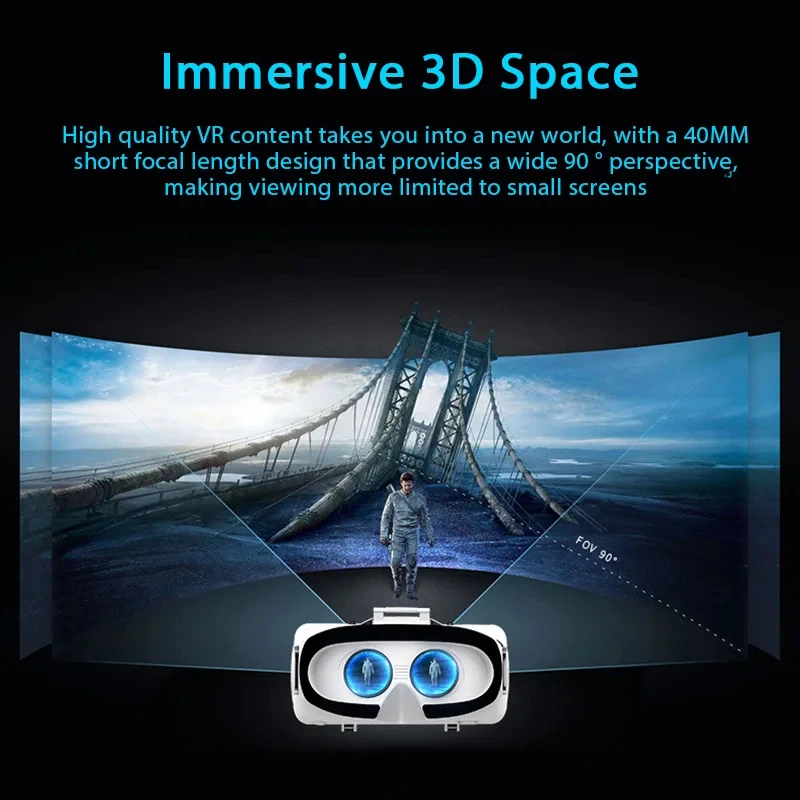 4.7-6.4 inch Virtual Reality Customized All-In-One HD Movies Augmented Reali Smart 3D VR Glasses