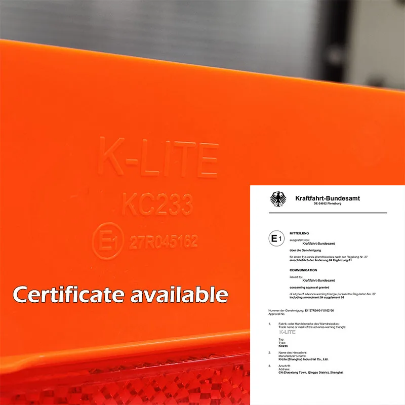 e4 road emergency car safety reflective reflector early warning device triangle