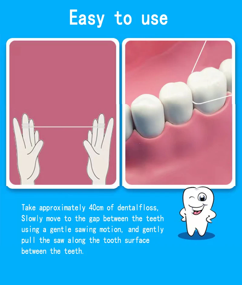 Hot selling Teeth Shape Key Chain Deep Clean Flosser 50 meters Dental Floss