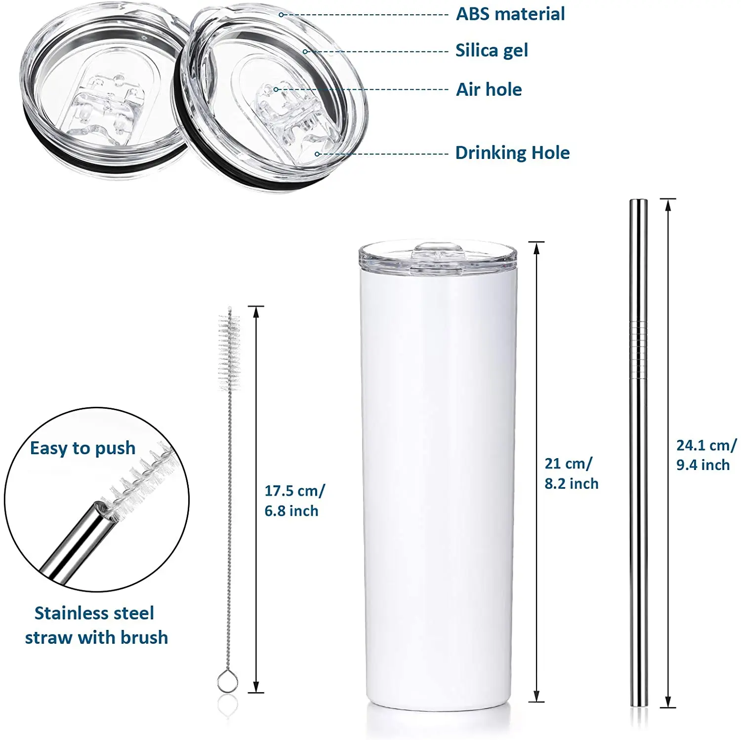 sublimation 20oz skinny tumbler blank straight stainless steel tumbler sublimation blanks