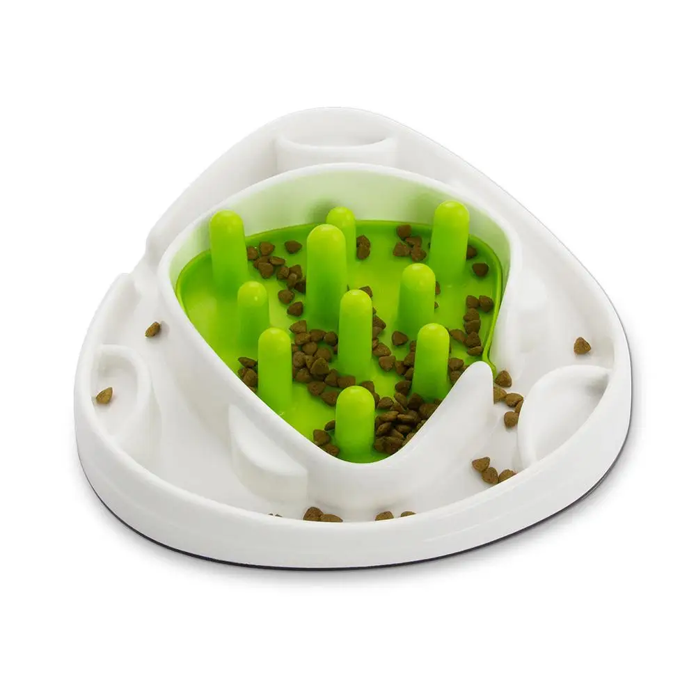 F02 2021 модная круглая пластиковая миска для питомцев, собак, кошек, миска для еды, лабиринт, медленный поток, устойчивая медленная кормушка, миски для собак