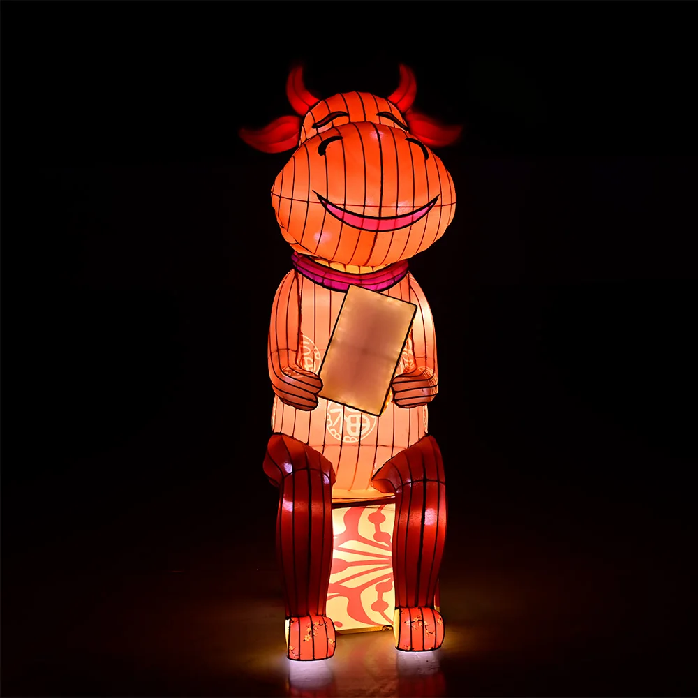 Outdoors OX Motif Lights Animals Traditional Cow Lights Festive Lanterns Halloween Decorative Lighting Decoration