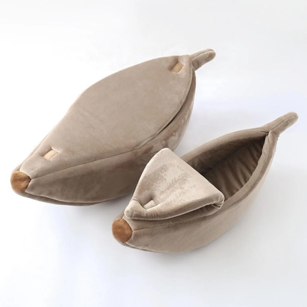 PS-2001, Banana Shape Pet Dog Cat Bed House Cushion Basket Warm Portable Dog Cat Bed Toys With More Size S/M/L/XL