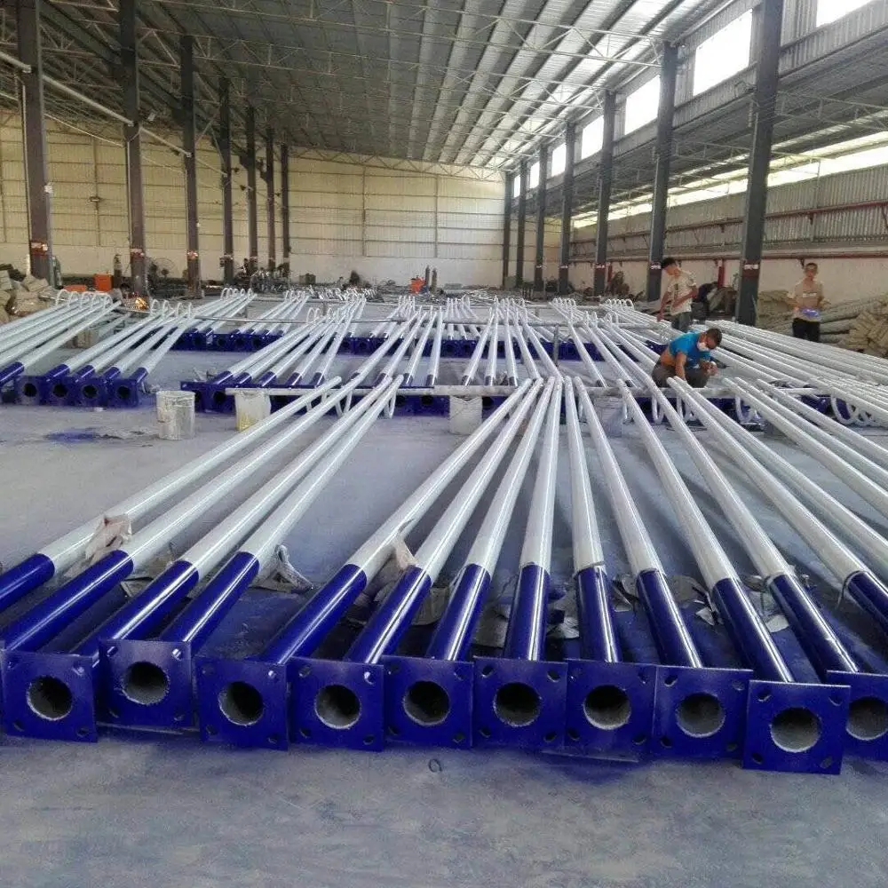 Outdoor stainless steel 6m 8m 9m 10m 12m solar round power energy galvanized Q235 street light pole