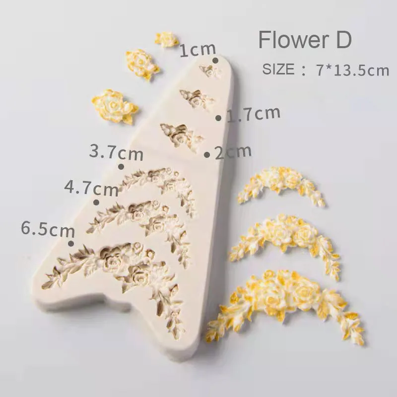wholesale tiny fancy Hyperfine flower Cake ornament fondant cake flower shape silicone cake mold