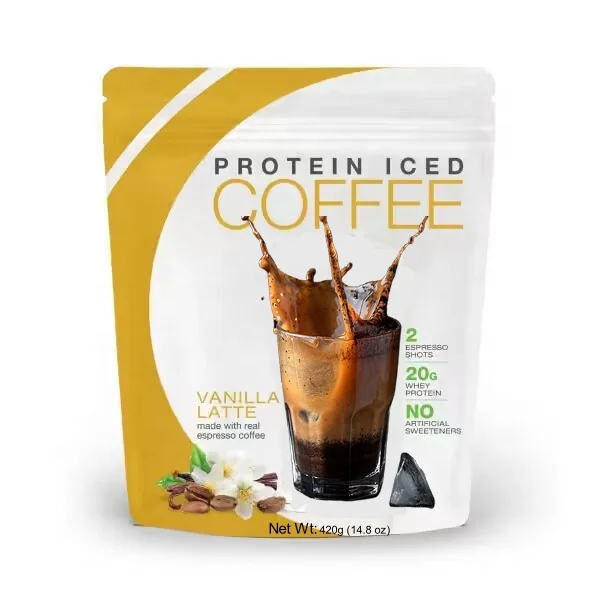 Caffe Mocha Protein Iced Coffee  Vegan Protein mixed inside No Fat  Sugar Free