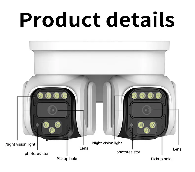 iCam365 4k Dual Ptz Dome IP Camera With 7W Solar Panels Outdoor Wifi Security Camera IP66 Low Power Solar Cctv Camera System