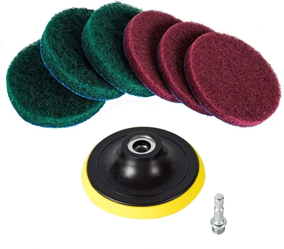 Aluminum Oxide Material Non Woven Nylon Hand Cleaning Pad Nylon Scouring Pads Round  For Kitchen