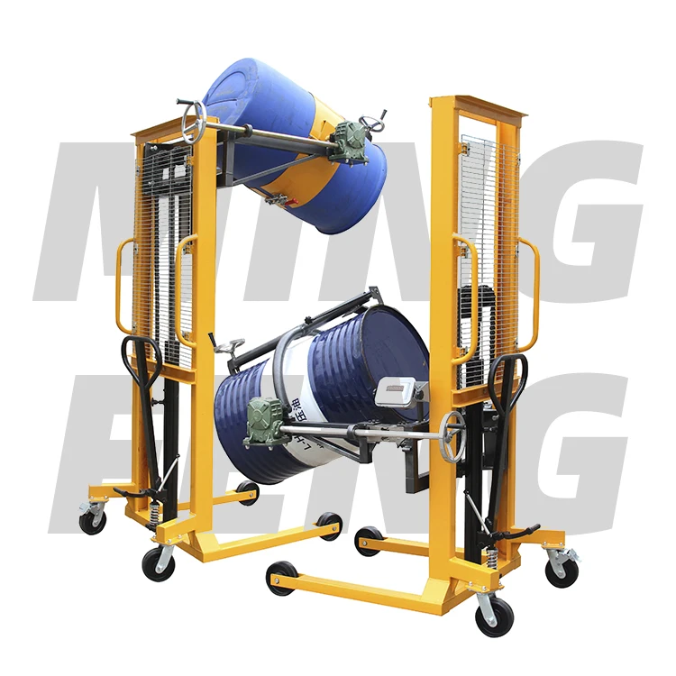 Гидравлический барабанный подъемник mingfeng со шкаловым барабаном с ручным барабанным штабелером со шкалой