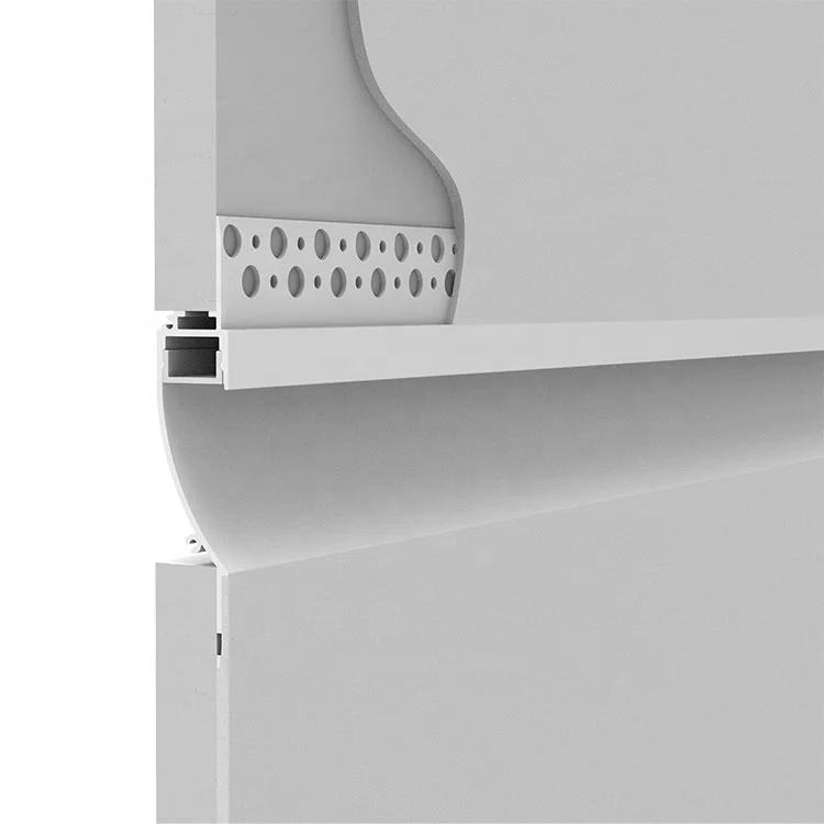 ALP082 5/8 Inch Plaster-in Trimless Recessed Drywall Aluminum LED Profile For Asymmetric Light