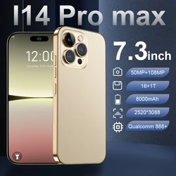 Смартфон с памятью i 14 Pro Max, 7,3 дюйма, 5G, 16 ГБ + 1 ТБ