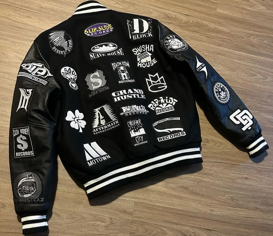 Yingling Hip Hop Baseball Jacket Men and Women Furry Letters Embroidery Loose Varsity Jackets Unisex Streetwear Casual Bomber Co