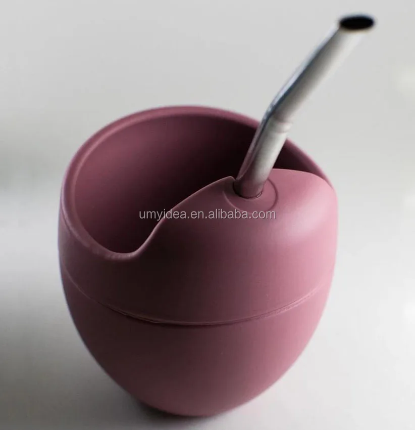  Горячая Распродажа 2020 силиконовая чайная чашка Yerba Mate Gourd с трубочкой