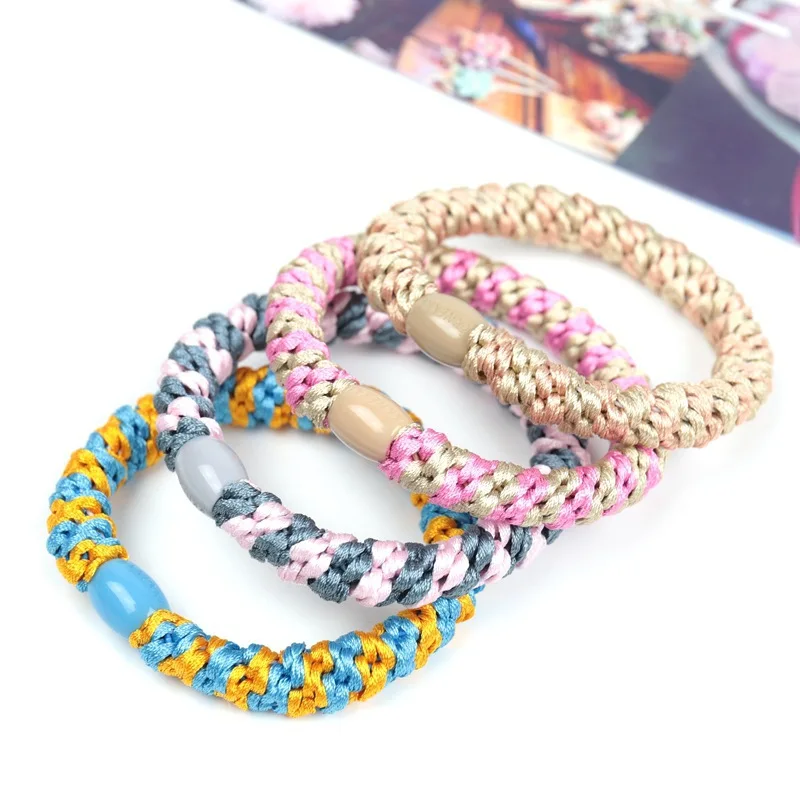 BSCI Audited Factory Wholesale Rubber Korean Elastic Hair Ring Hair Ties Elastic Hair Band