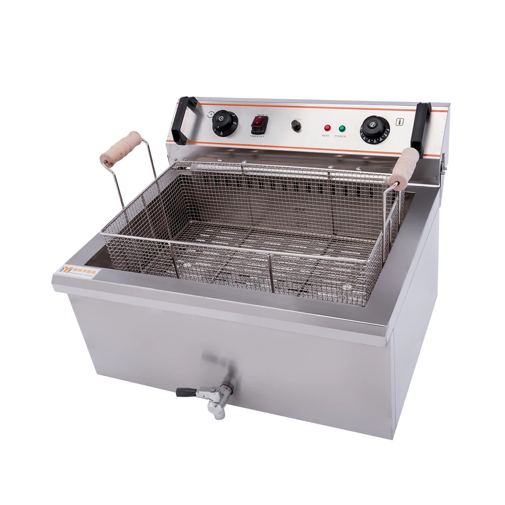 30L Time-changing commercial  Luxury Desktop Single Tank Electric Fryer chicken meat donut fryer Restaurant Home Equipment