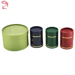 Eco-friendly Empty Paper Tea Box Craft Paper Packaging Tube For Tea Round Paper Packaging