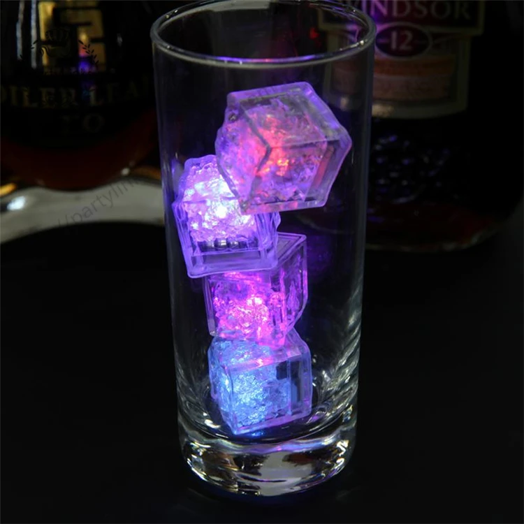 12pcs LED Ice Cubes Glowing Party Ball Flash Light Luminous Neon Wedding Festival Christmas Bar Wine Glass Decoration Supplies