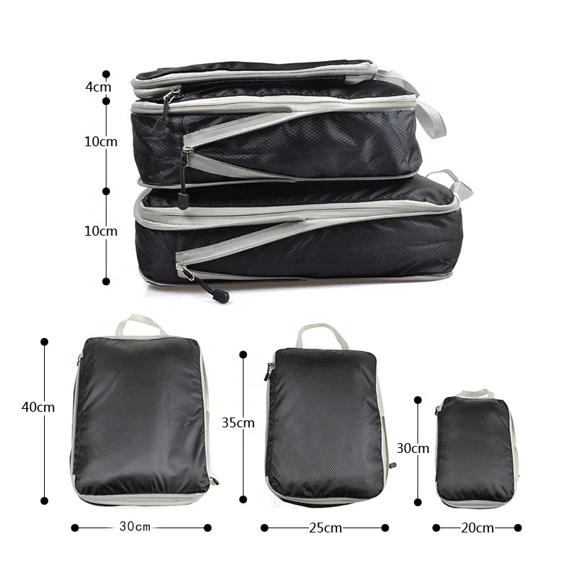 Nylon Packing Cubes Travel Pouch clothes Storage Sack bag Custom Luggage Organizer Compression Bag travel organizer bag set