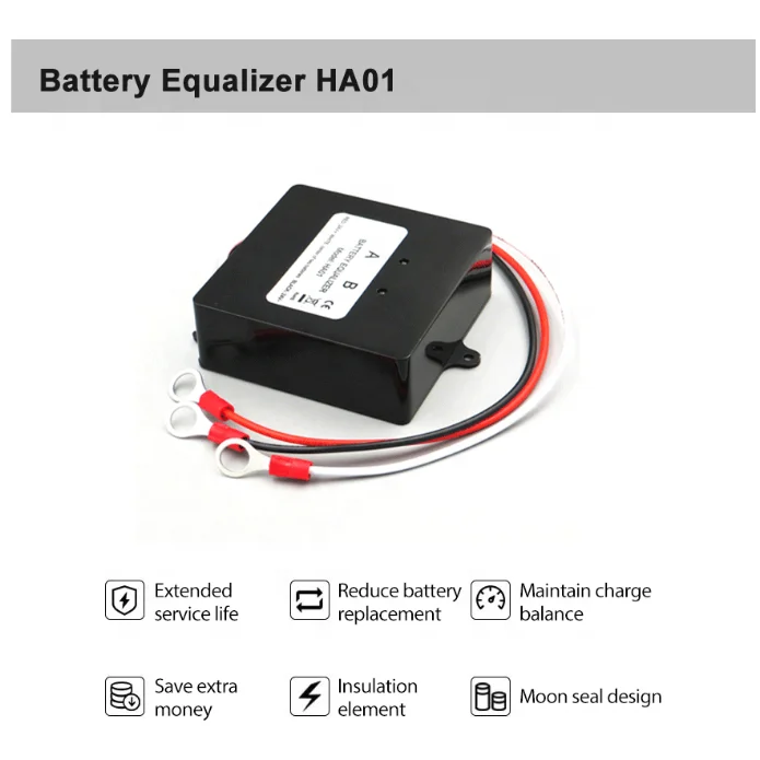 Battery Equalizer for 2Pieces 12V Gel Flood AGM Lead Acid Batteries HA01 Voltage balancer Lead acid Battery charger Regulator