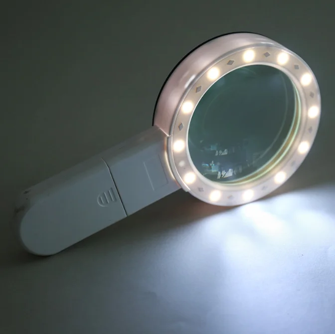 Snbo 3X Lens 3PCS LED Lighting High Brightness Hand-held Magnifying Glass Magnifier for Home,Office and School