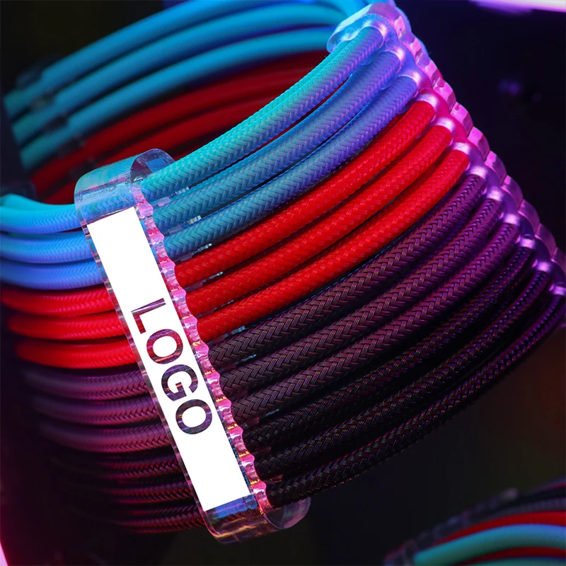 PC  Extension Power Supply Kit PSU Sleeved Cables Extension Kit 30cm ATX CPU Cable