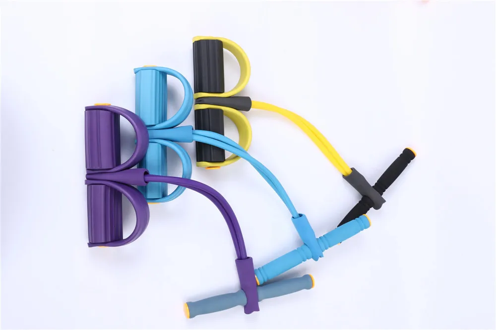 Yoga Fitness Body Trimmer Foot Multi-function Tension Sit-up Pull Rope 6 Tube Elastic Resistance Bands Gym Latex High Cali