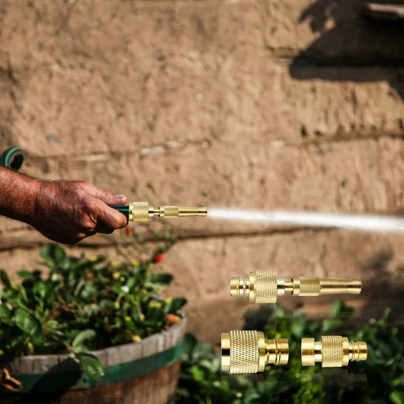 High Pressure Brass Adjustable Rotating Nozzle Water Spray Gun Head Garden Water Hose Nozzle For Car Washing