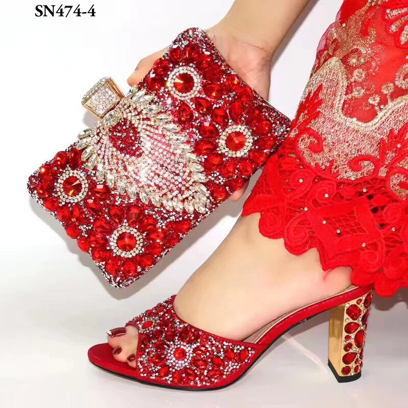 2019 Women Shoes and Bags Sets for Party Fashion High Heel 9cm Good Quality Shoes Set Design