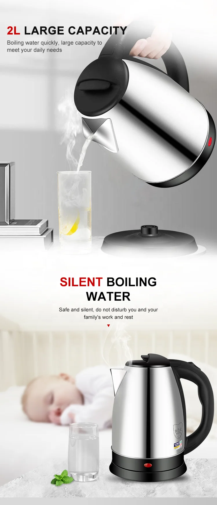 Household 304 stainless steel electric kettle wholesale good quality