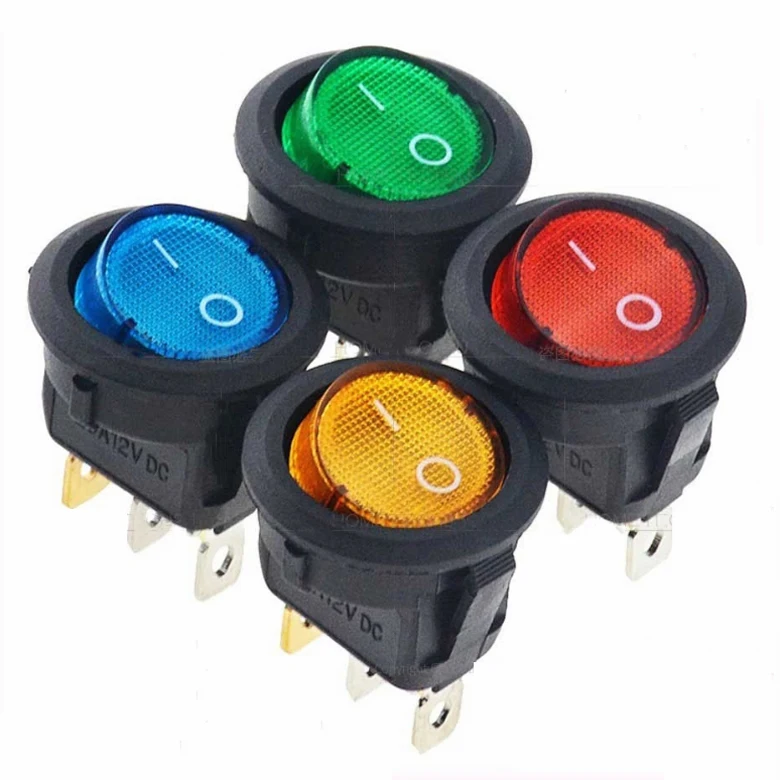  16A 12V KCD1 светодиодные фары для автомобиля круглый Rocke switchr на включения/выключения SPST 3 шпильки кнопка переключения переключатель DIY Аксессуары 20