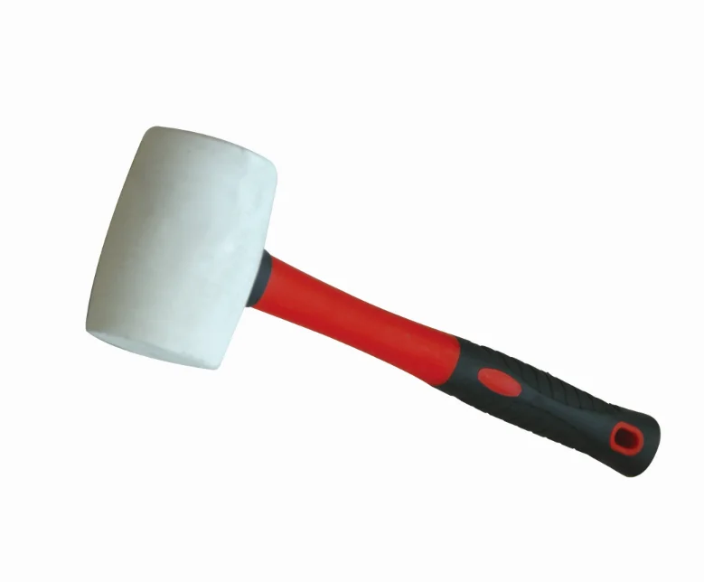 H2327 Hand tools multi-purpose rubber mallet hammer with fiberglass handle