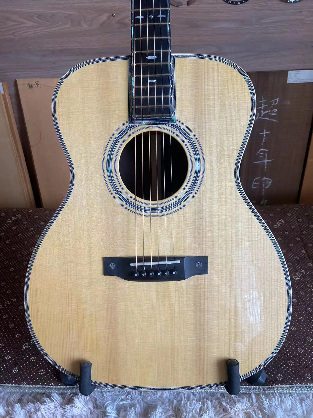 JD-960 Custom All-Solid OM Acoustic Guitar Handmade with Premium Wood for Optimal Sound Quality