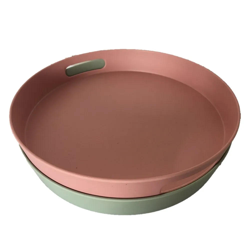 
Eco-Friendly Bamboo Fiber Round Serving Tray 12 Inch Round Tray 