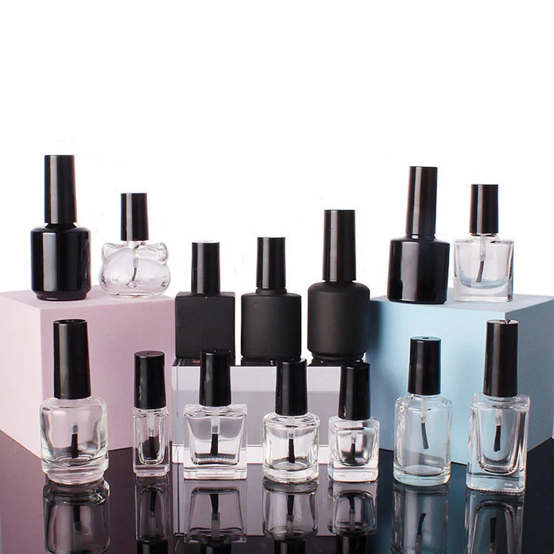 2ml 4ml 5ml 6ml 8ml 9ml 12ml Round Empty Custom Clear Nail Polish Gel Polish 10ml 15ml Glass Bottle