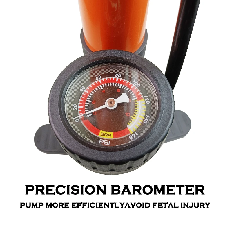 Portable High-Pressure Bicycle Ground Pump, Hand Pump Made Of Durable Aluminum-Steel Bicycle Accessories With Valves