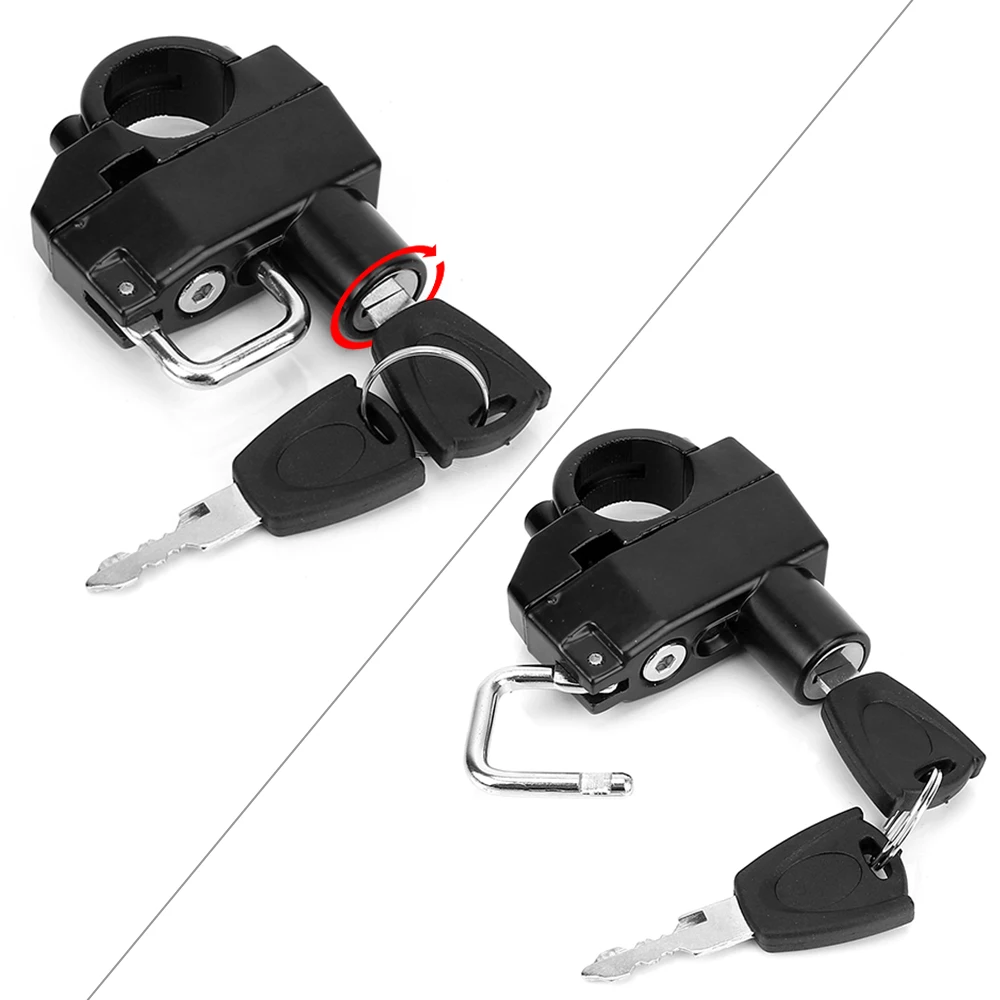 Motorcycle Handlebar Lock Security  Anti-theft Durable Portable Key Locking Bike Helmet Locks