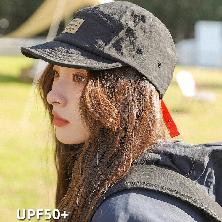 Vintage Summer Thin Lightweight Short Flat Brim Blank Quick Drying Nylon Unisex Sports 5 Panel Baseball Camp Cap