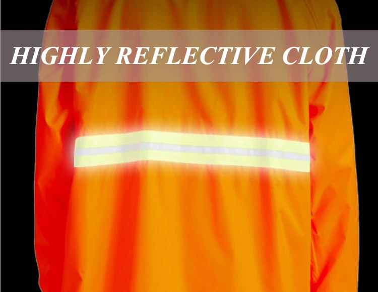 Long Sleeve Hi Vis Reflective Road Safety Raincoat Men Yellow Polo Cheap Logo Tape Feature with Oxford Fabric