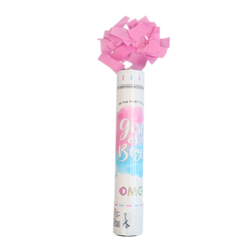 Gender revealed Confetti Paper Machine Rose Salute Petal Rain Gun Concierge Flower Tube Aerial Firework With Burning Paper