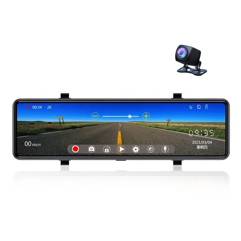 12 inch 2k dvr rear view mirror dash camera