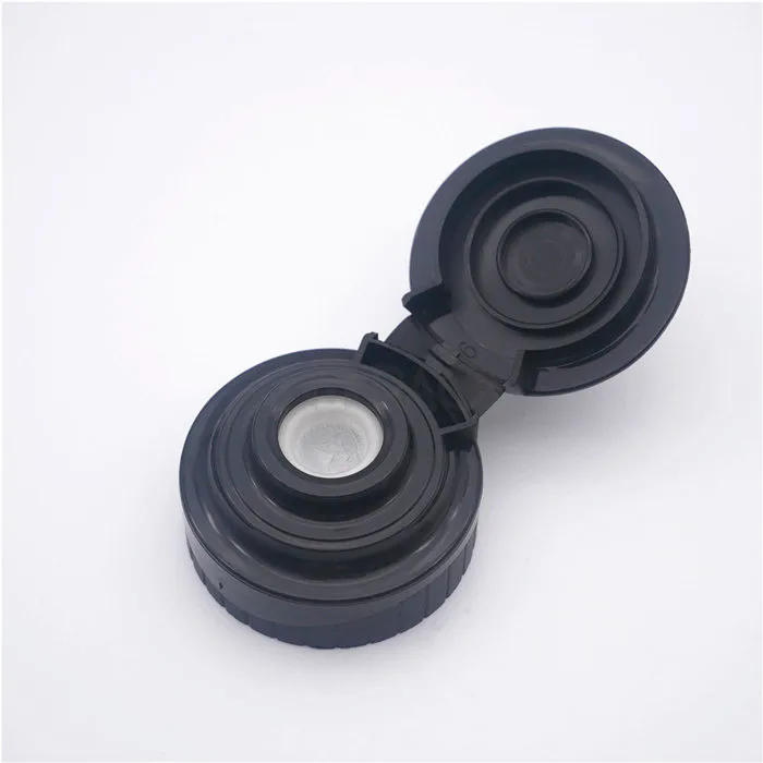 Customizable black color plastic bottle cap flip top bottle cap 38/400
