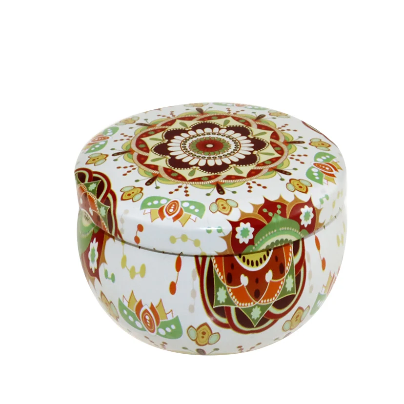 Vintage Round Candles Tins Home Decorations Tea Candy Tin Can Travel Tin Box