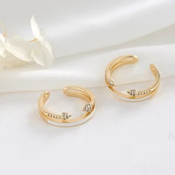 Wholesale CZ 14K Gold Plated Brass Thin Finger Ring