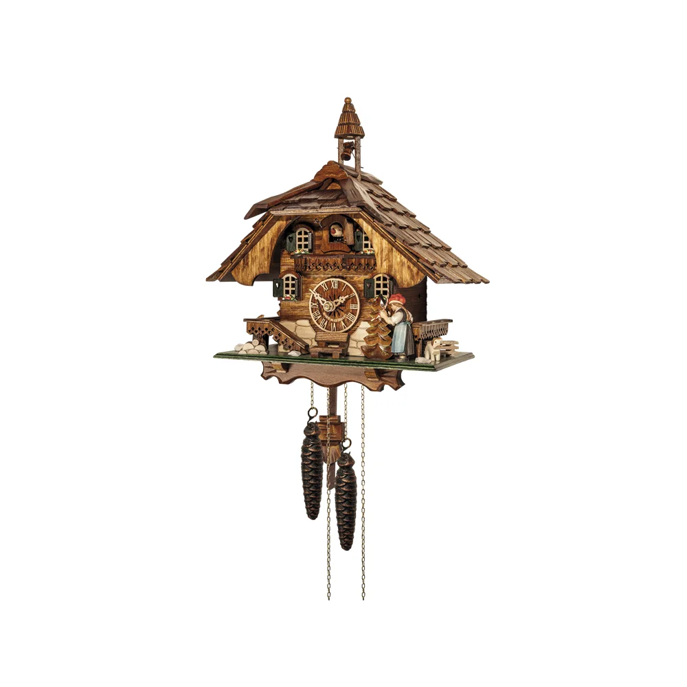Best Sale Germany Mechanical Black Forest House Cuckoo Clock With Moving Black Forest Girl For Home Decoration