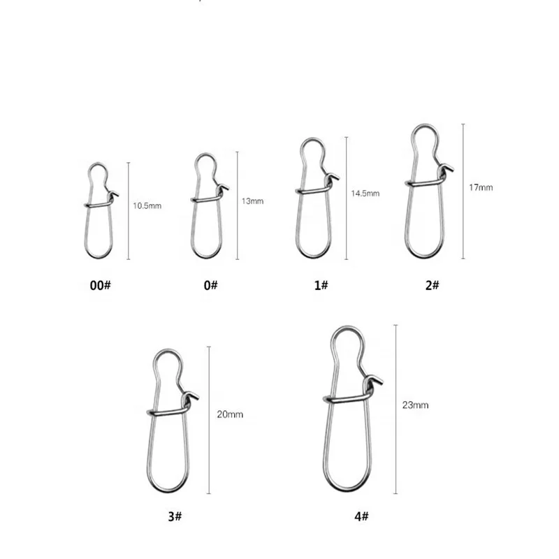 200pcs 0# 1# 2# 3# Matt Black  Fishing hooked Snap Fishing Swivel Safety Snap Line Lure Connector Fishing Accessories