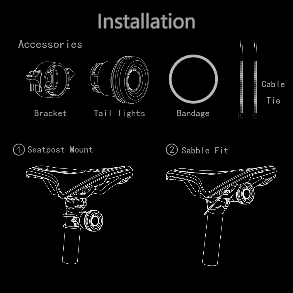 Smart Brake Sensor Warning Light Waterproof IPX7 Cycling Rear Light Bike Tail Light